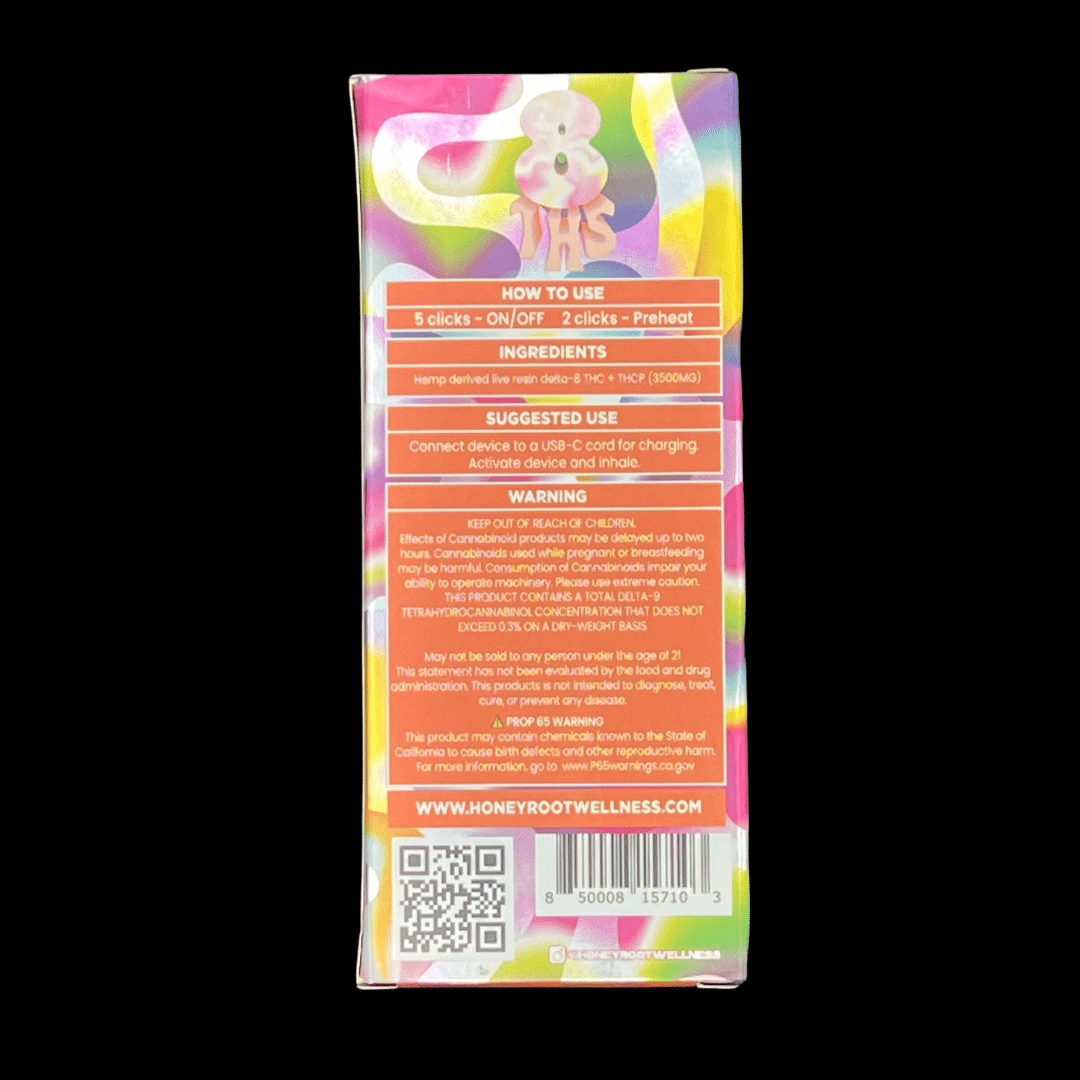 HONEYROOT 8THS LIVE RESIN 3.5g Delta 8+THCP Maui Wowie Live Resin Disposable Indica | MyTHCBuddy.com HONEYROOT 8THS LIVE RESIN 3.5g Delta 8+THCP Maui Wowie Live Resin Disposable Indica - Image 2